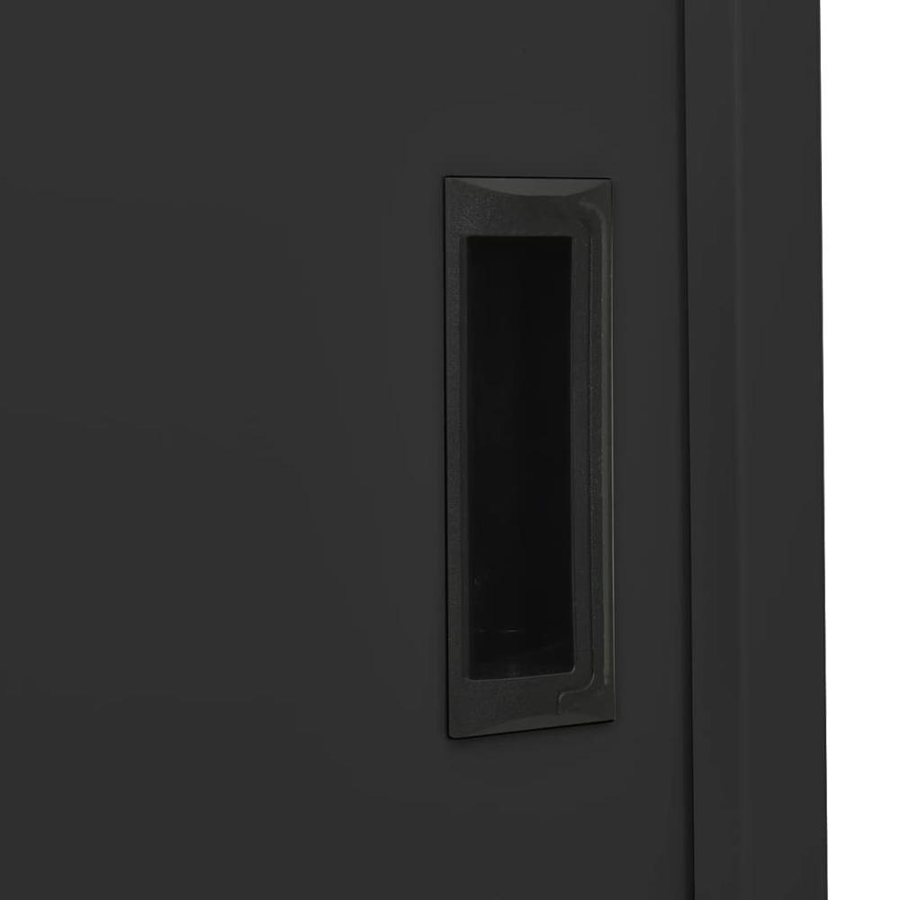 vidaXL Office Cabinet with Sliding Door Anthracite 35.4"x15.7"x70.9" Steel, 335961. Picture 7