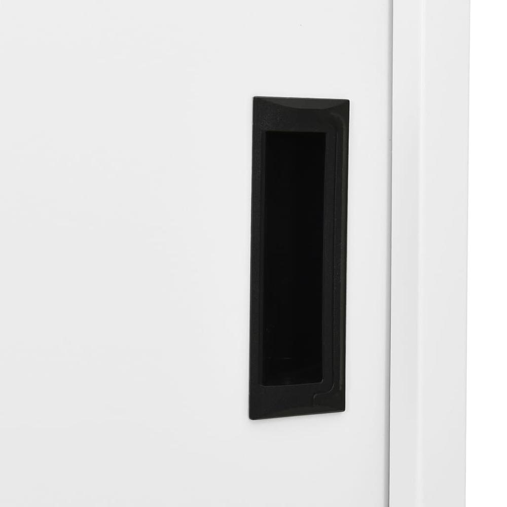 vidaXL Office Cabinet with Sliding Door White 35.4"x15.7"x70.9" Steel, 335962. Picture 7