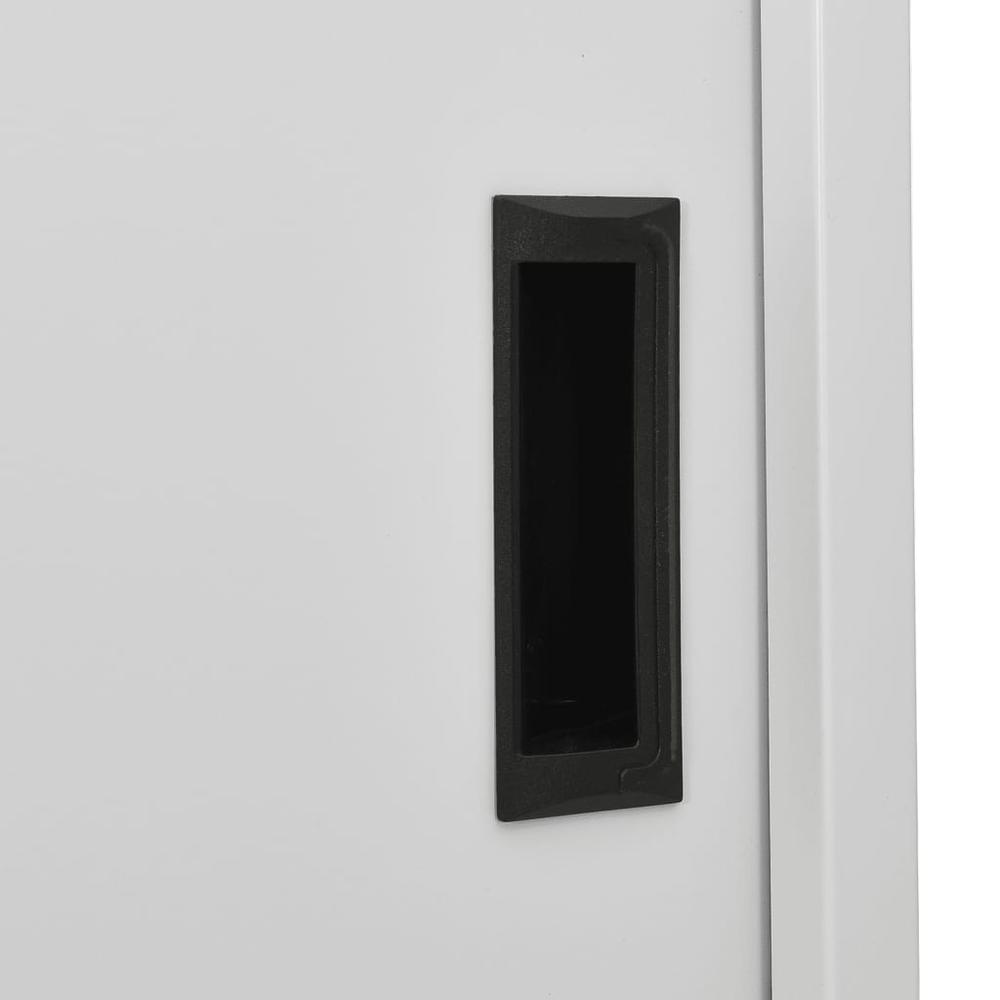 vidaXL Office Cabinet with Sliding Door Light Gray 35.4"x15.7"x70.9" Steel, 335963. Picture 7