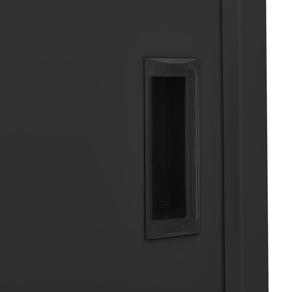 vidaXL Office Cabinet with Sliding Door Anthracite 35.4"x15.7"x70.9" Steel, 335965. Picture 7