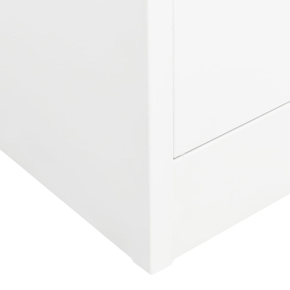 vidaXL Wardrobe White 31.5"x19.7"x70.9" Steel. Picture 9