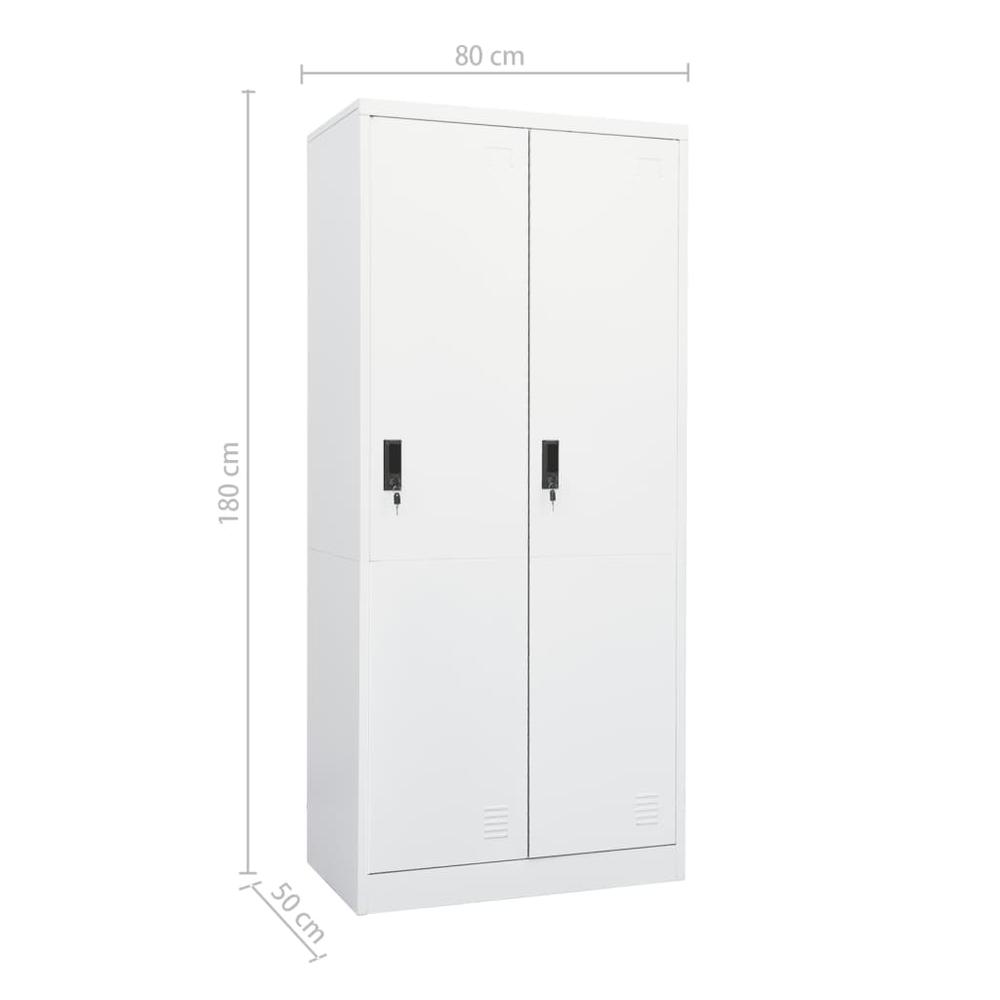 vidaXL Wardrobe White 31.5"x19.7"x70.9" Steel. Picture 10