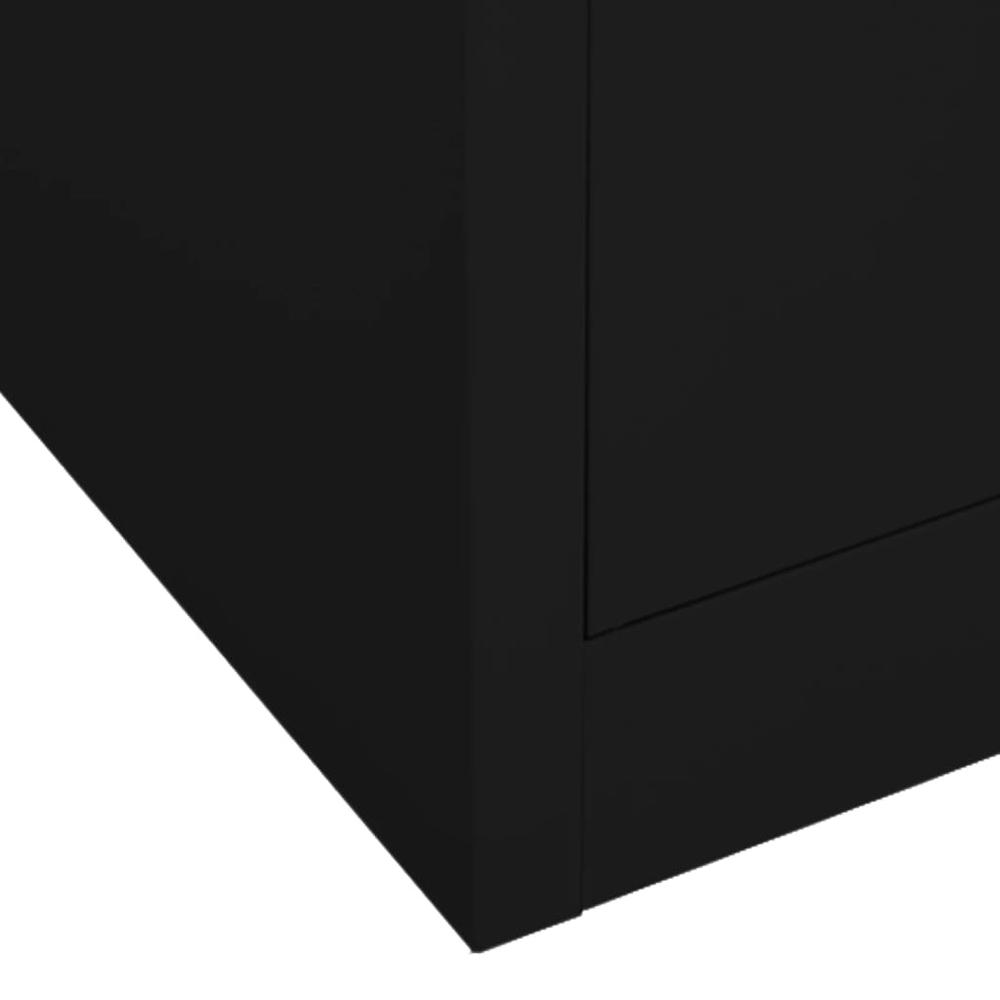 vidaXL Wardrobe Black 31.5"x19.7"x70.9" Steel. Picture 9