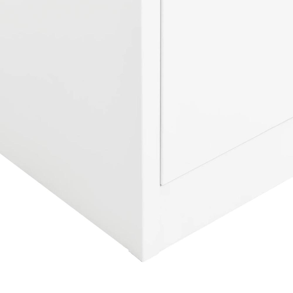 vidaXL Locker Cabinet White 35.4"x15.7"x70.9" Steel. Picture 6