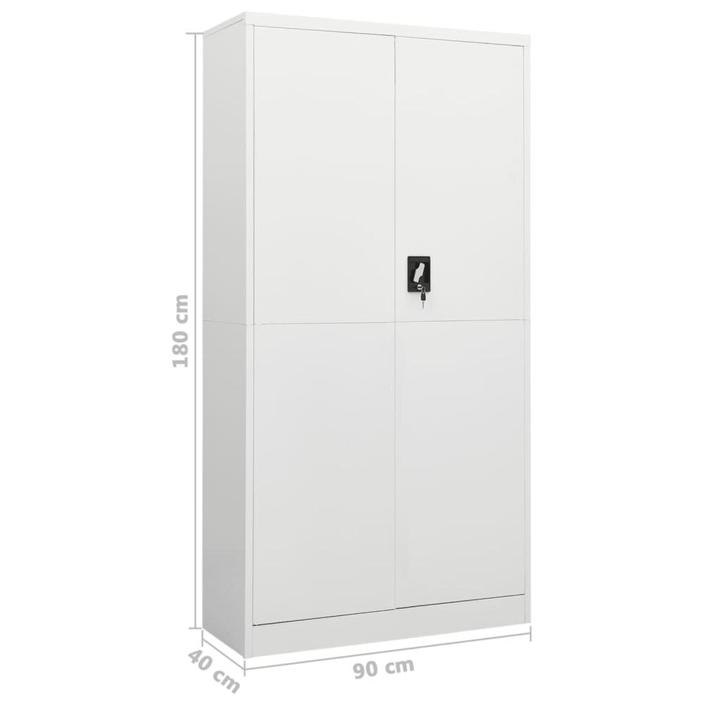 vidaXL Locker Cabinet White 35.4"x15.7"x70.9" Steel. Picture 8