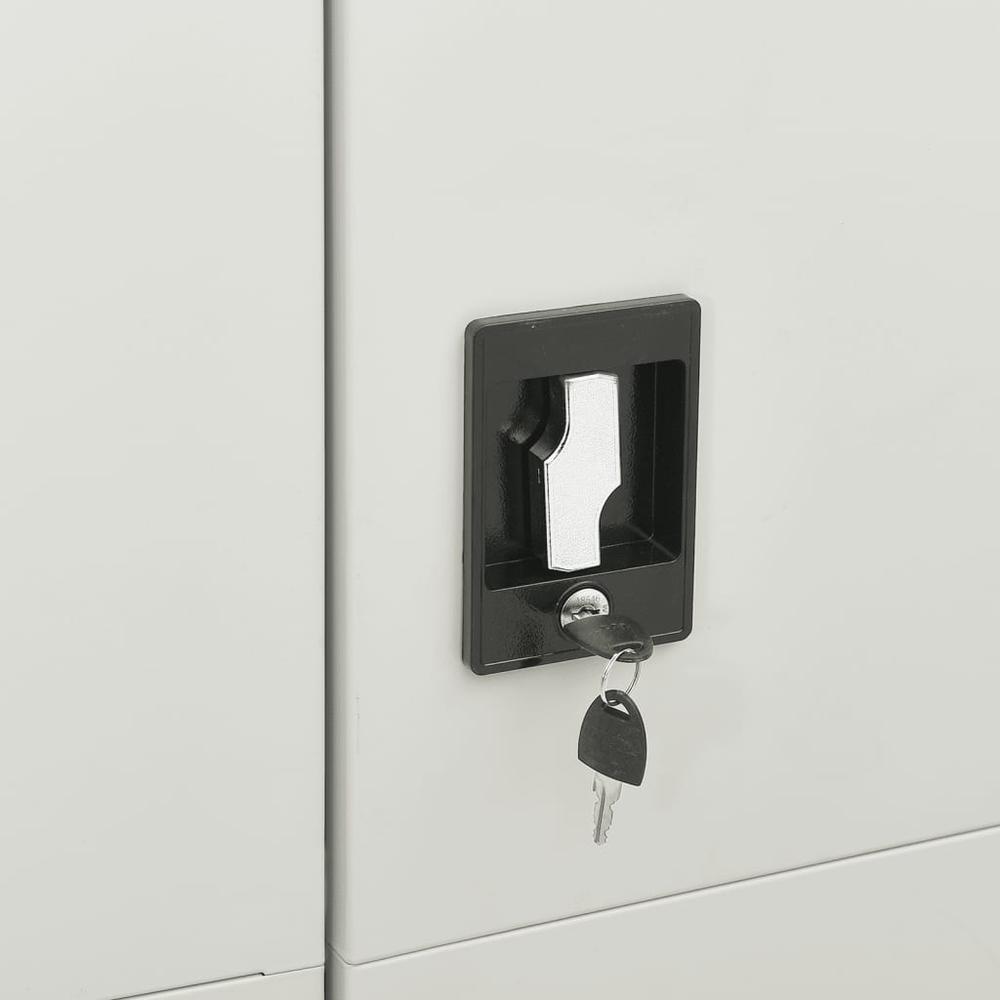 vidaXL Locker Cabinet Light Gray 35.4"x15.7"x70.9" Steel. Picture 7