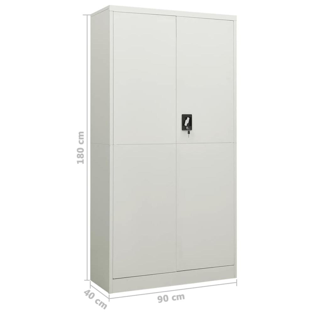 vidaXL Locker Cabinet Light Gray 35.4"x15.7"x70.9" Steel. Picture 8