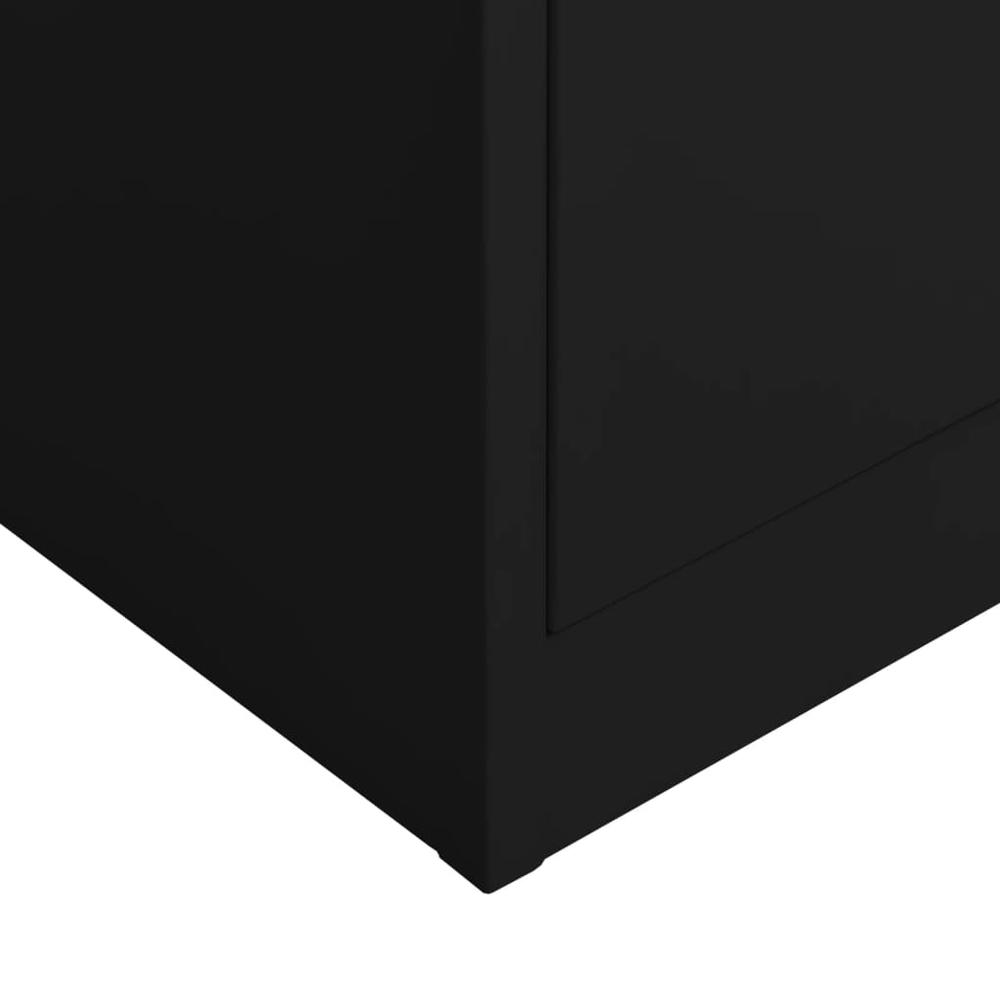 vidaXL Locker Cabinet Black 35.4"x15.7"x70.9" Steel. Picture 6