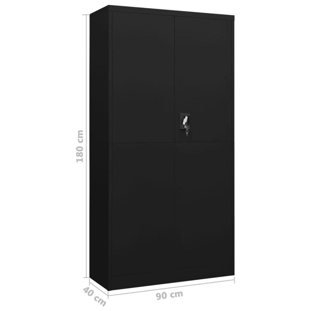 vidaXL Locker Cabinet Black 35.4"x15.7"x70.9" Steel. Picture 8