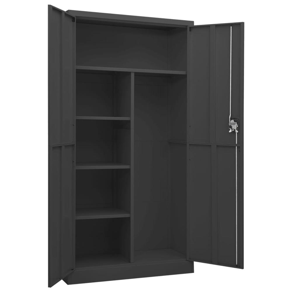 vidaXL Locker Cabinet Anthracite 35.4"x15.7"x70.9" Steel. Picture 5