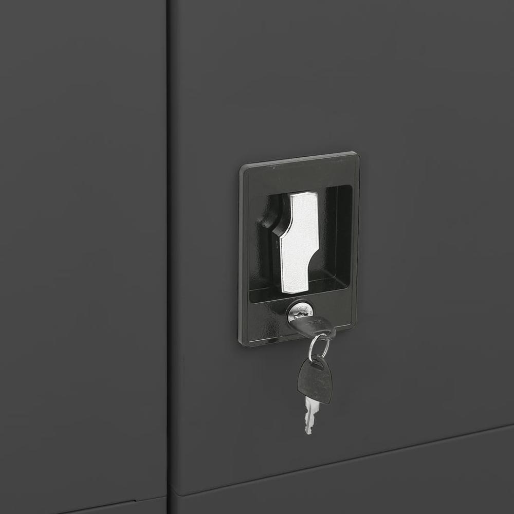 vidaXL Locker Cabinet Anthracite 35.4"x15.7"x70.9" Steel. Picture 7