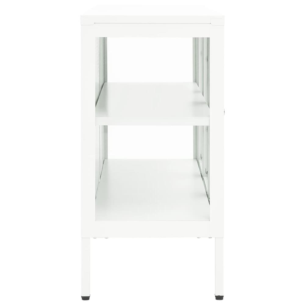 Sideboard White 41.3"x13.8"x27.6" Steel and Glass. Picture 3