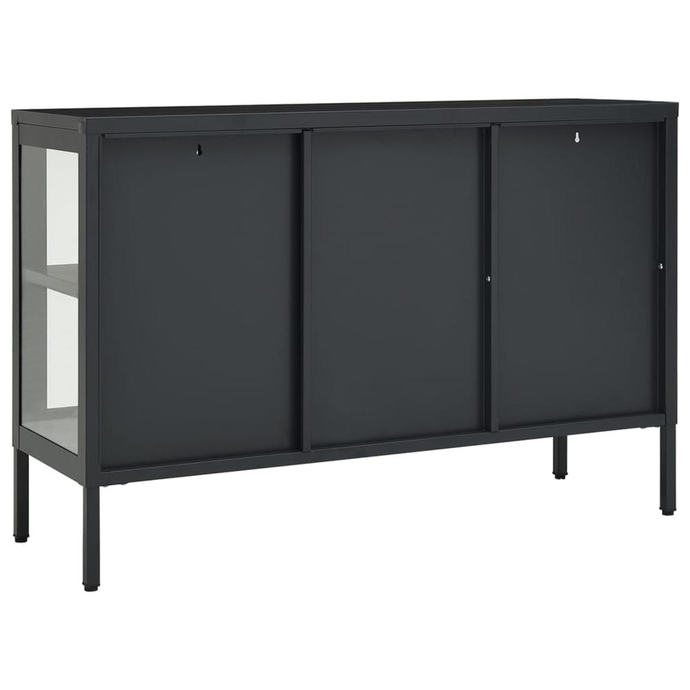 Sideboard Anthracite 41.3"x13.8"x27.6" Steel and Glass. Picture 4
