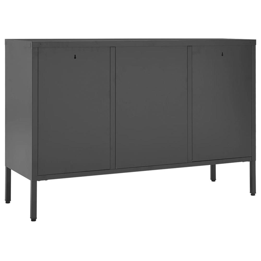 Sideboard Anthracite 41.3"x13.8"x27.6" Steel and Tempered Glass. Picture 4