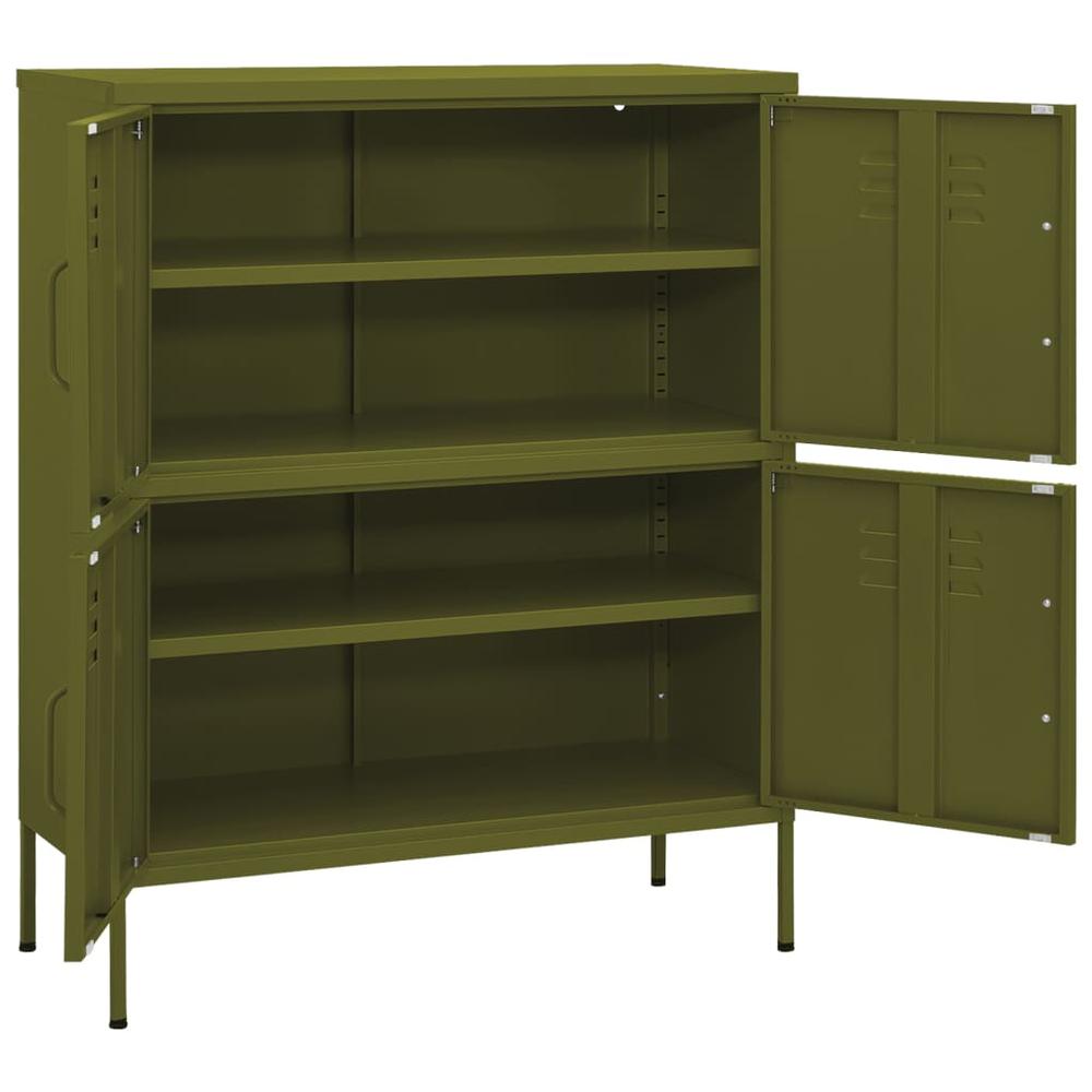 Storage Cabinet Olive Green 31.5"x13.8"x40" Steel. Picture 5