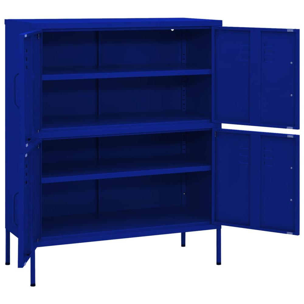 vidaXL Storage Cabinet Navy Blue 31.5"x13.8"x40" Steel, 336136. Picture 6