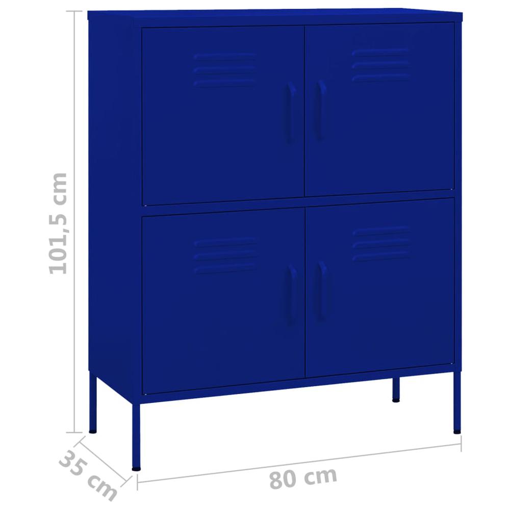 vidaXL Storage Cabinet Navy Blue 31.5"x13.8"x40" Steel, 336136. Picture 9