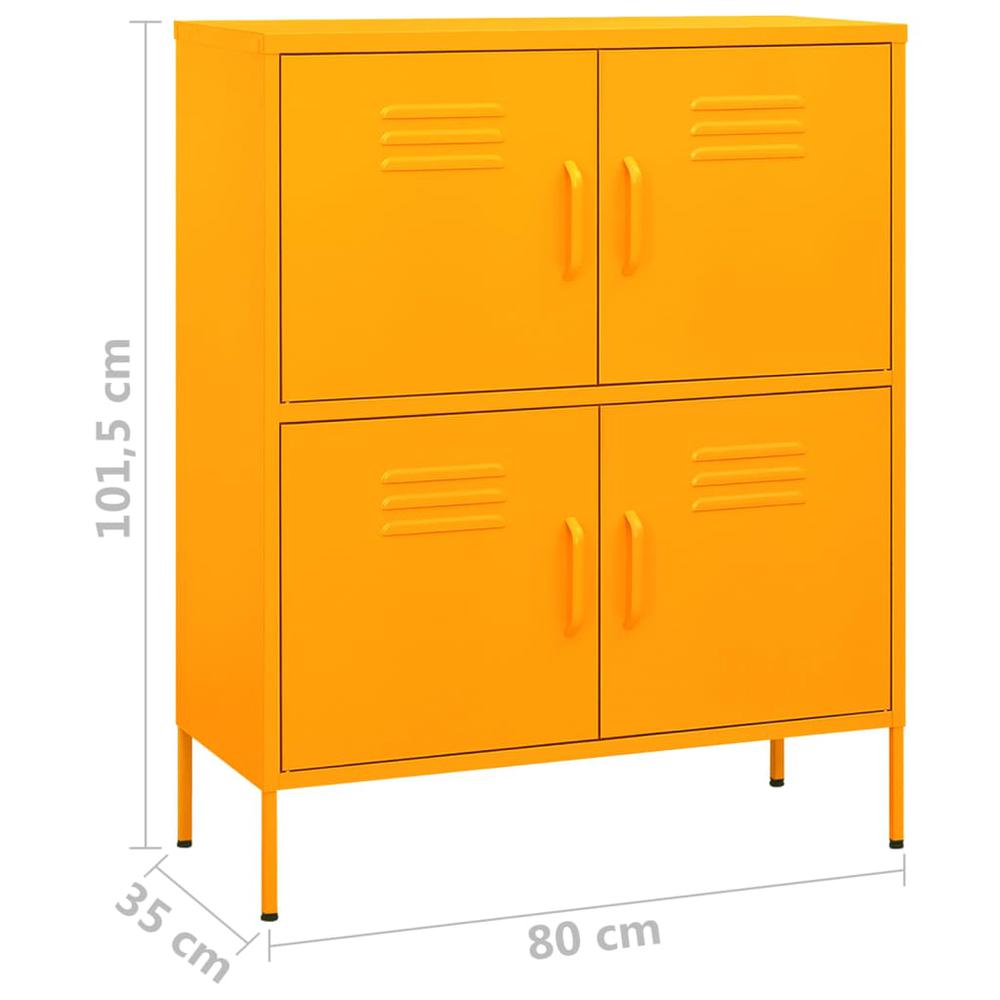 vidaXL Storage Cabinet Mustard Yellow 31.5"x13.8"x40" Steel, 336137. Picture 9