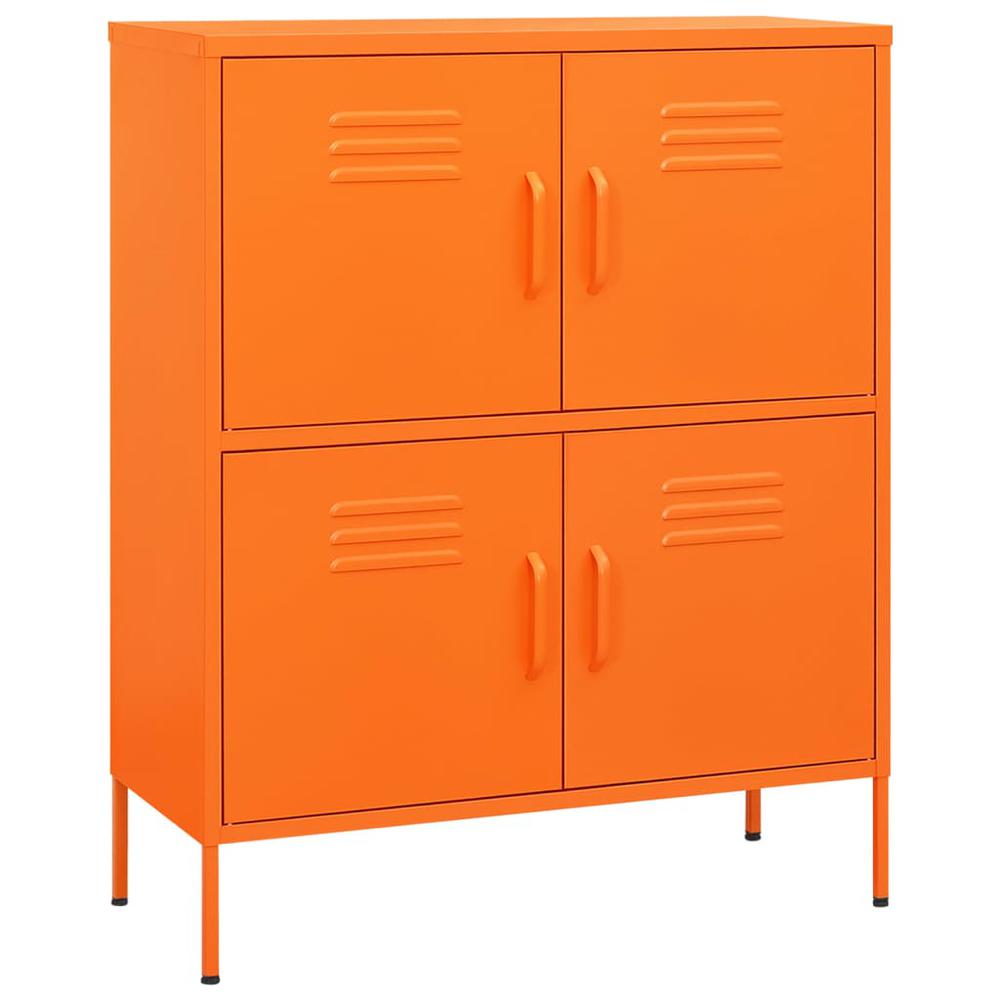 Storage Cabinet Orange 31.5"x13.8"x40" Steel. Picture 1