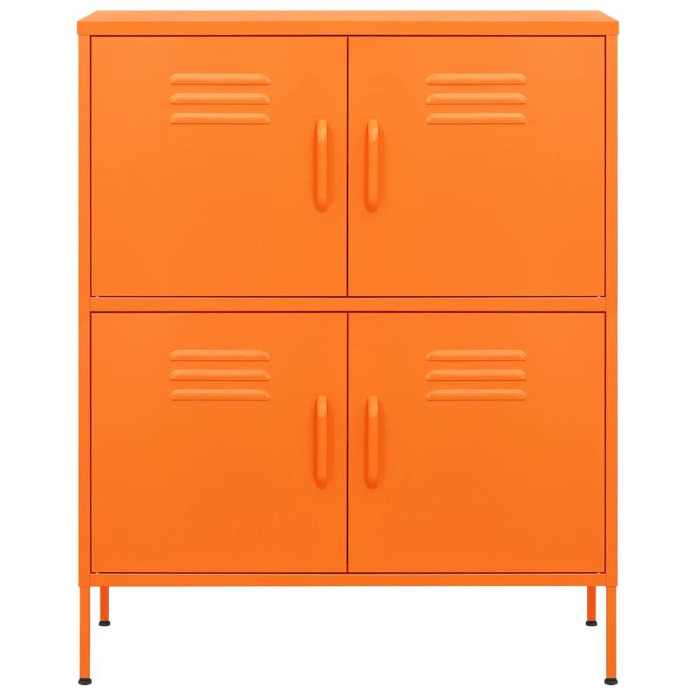 Storage Cabinet Orange 31.5"x13.8"x40" Steel. Picture 2