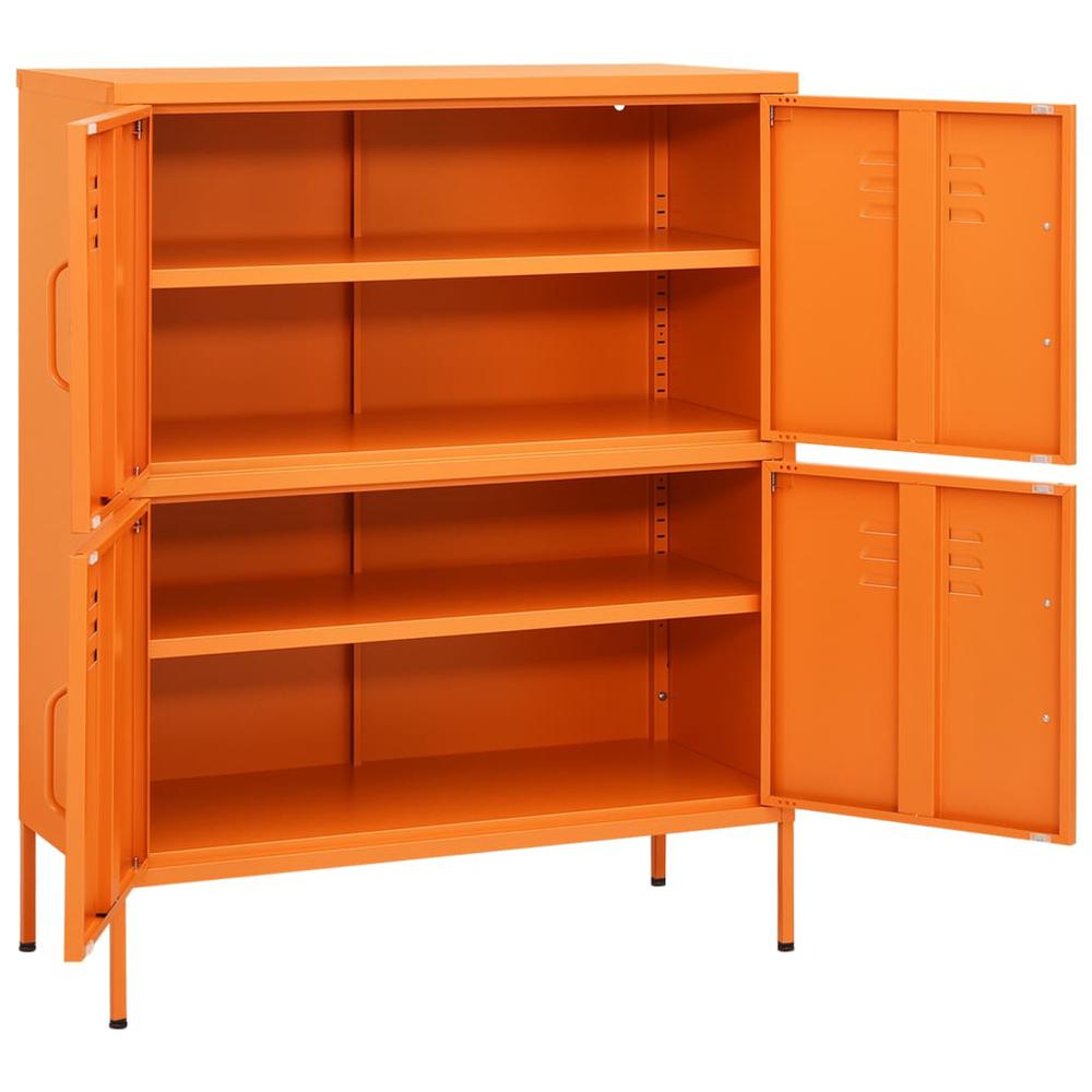 Storage Cabinet Orange 31.5"x13.8"x40" Steel. Picture 5