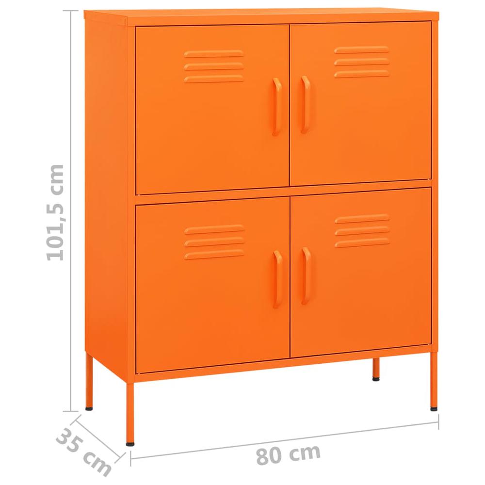 Storage Cabinet Orange 31.5"x13.8"x40" Steel. Picture 8