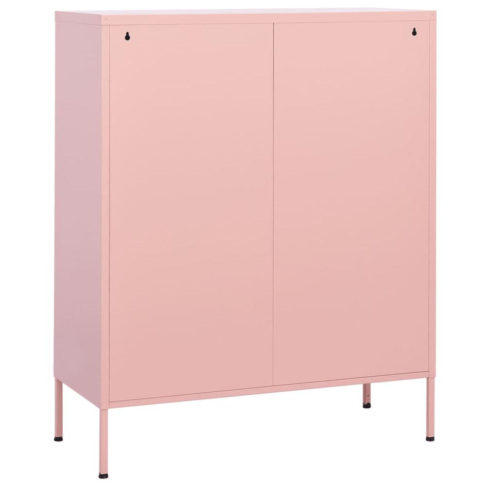 vidaXL Storage Cabinet Pink 31.5"x13.8"x40" Steel, 336139. Picture 5