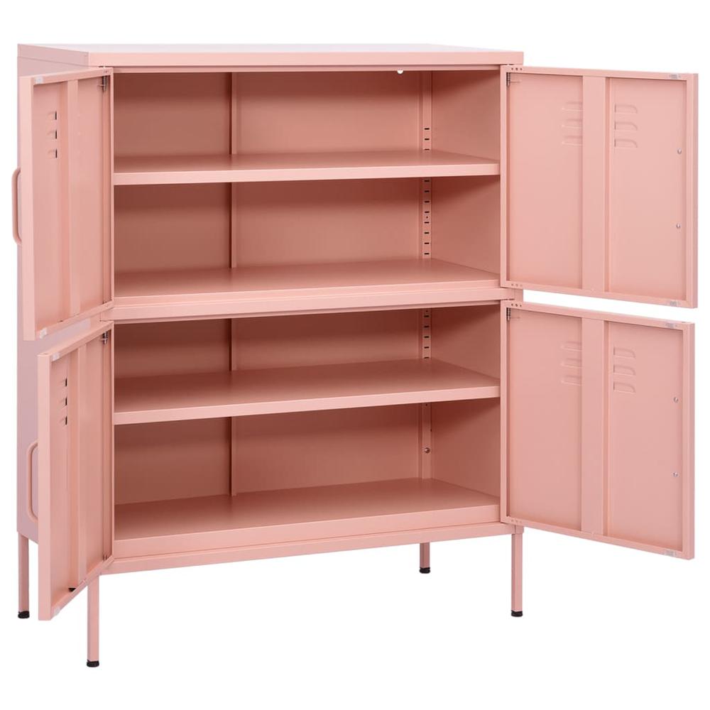 vidaXL Storage Cabinet Pink 31.5"x13.8"x40" Steel, 336139. Picture 6
