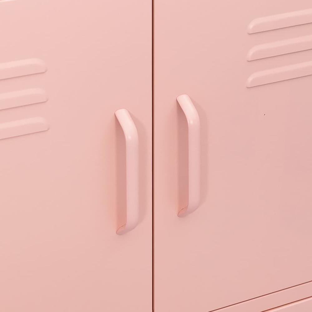 vidaXL Storage Cabinet Pink 31.5"x13.8"x40" Steel, 336139. Picture 7