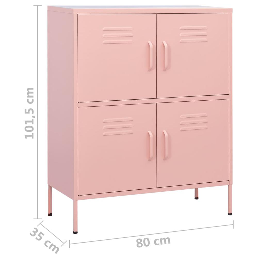 vidaXL Storage Cabinet Pink 31.5"x13.8"x40" Steel, 336139. Picture 9