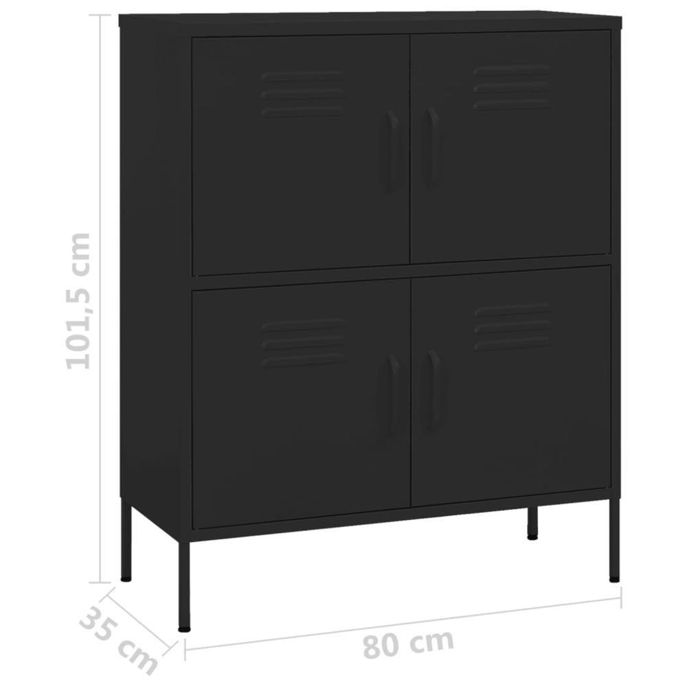 vidaXL Storage Cabinet Black 31.5"x13.8"x40" Steel, 336142. Picture 9