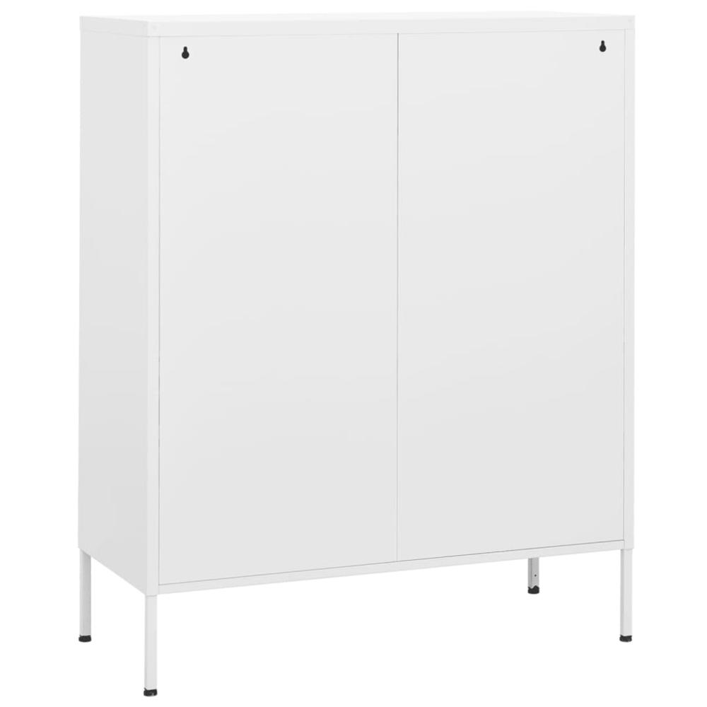 vidaXL Storage Cabinet White 31.5"x13.8"x40" Steel, 336143. Picture 5