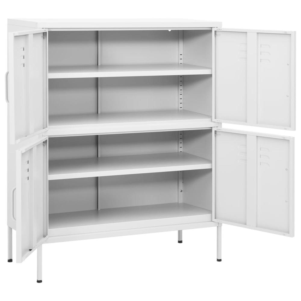 vidaXL Storage Cabinet White 31.5"x13.8"x40" Steel, 336143. Picture 6