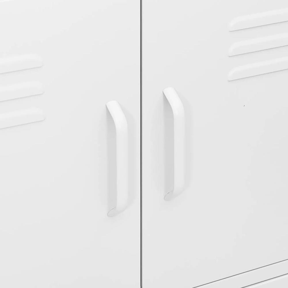 vidaXL Storage Cabinet White 31.5"x13.8"x40" Steel, 336143. Picture 7
