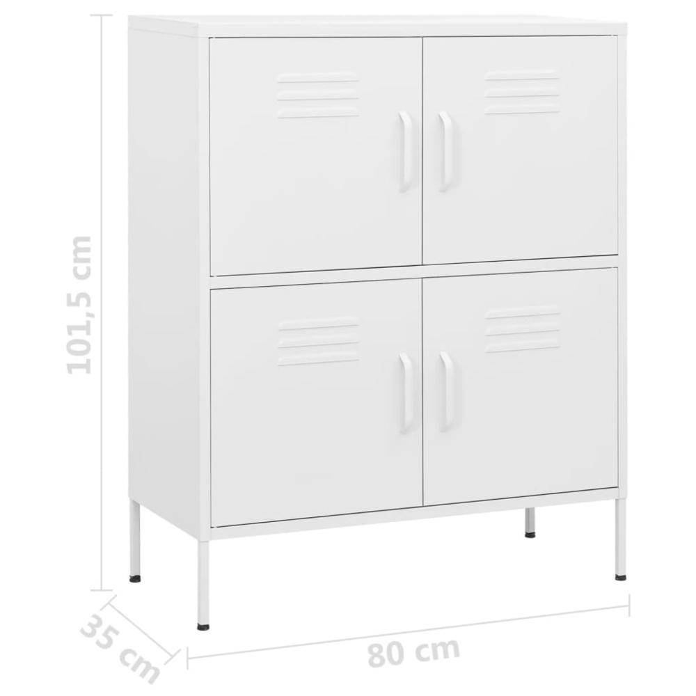 vidaXL Storage Cabinet White 31.5"x13.8"x40" Steel, 336143. Picture 9