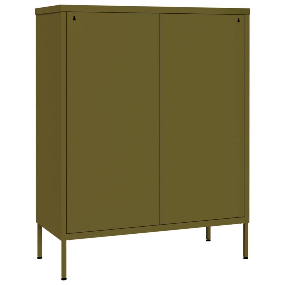 vidaXL Drawer Cabinet Olive Green 31.5"x13.8"x40" Steel. Picture 5