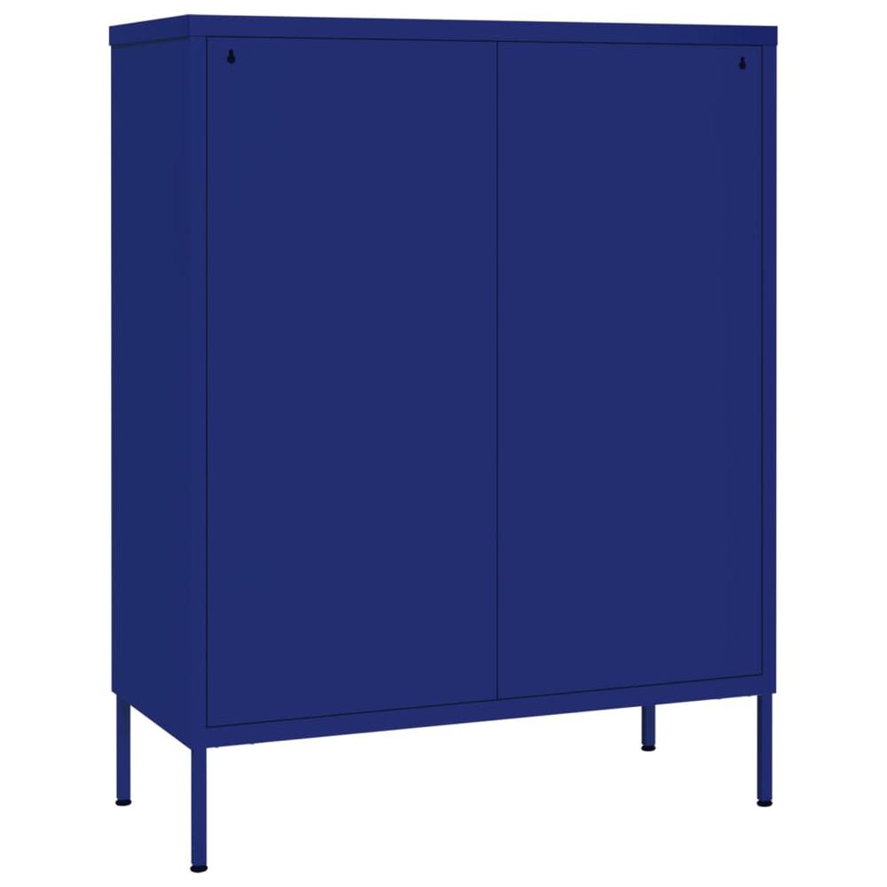 vidaXL Drawer Cabinet Navy Blue 31.5"x13.8"x40" Steel. Picture 5