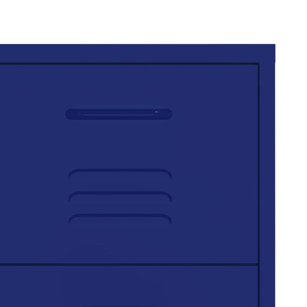 vidaXL Drawer Cabinet Navy Blue 31.5"x13.8"x40" Steel. Picture 7