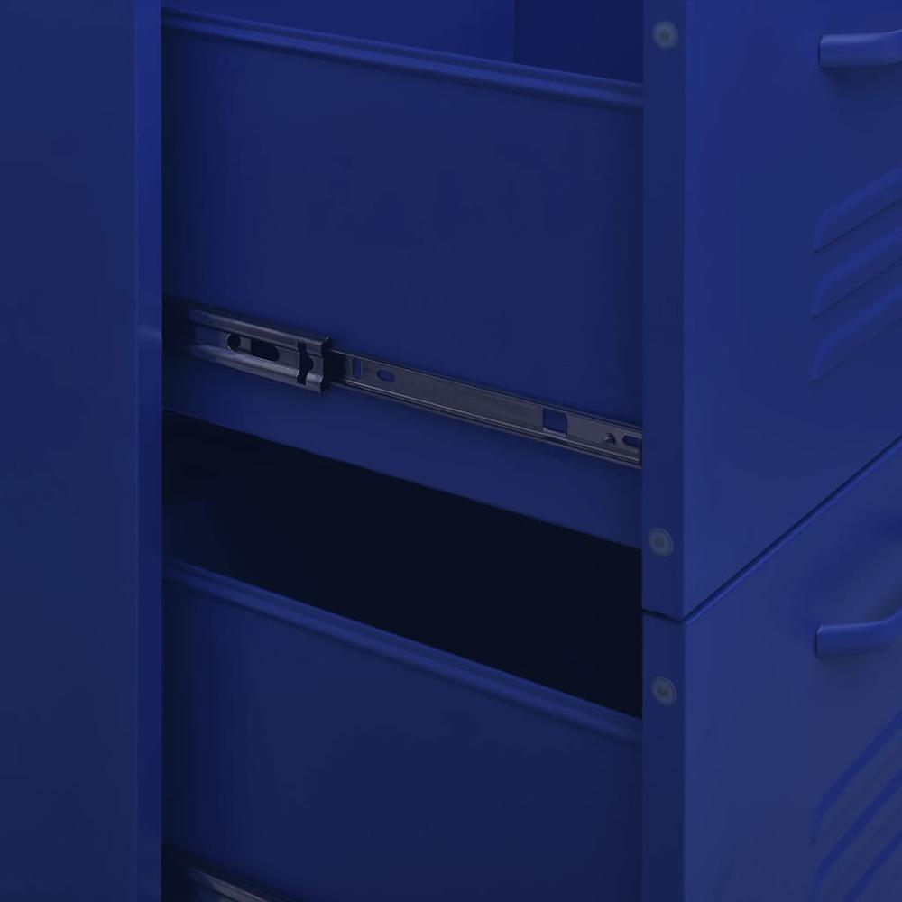 vidaXL Drawer Cabinet Navy Blue 31.5"x13.8"x40" Steel. Picture 8