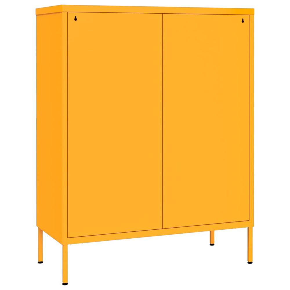 vidaXL Drawer Cabinet Mustard Yellow 31.5"x13.8"x40" Steel. Picture 5