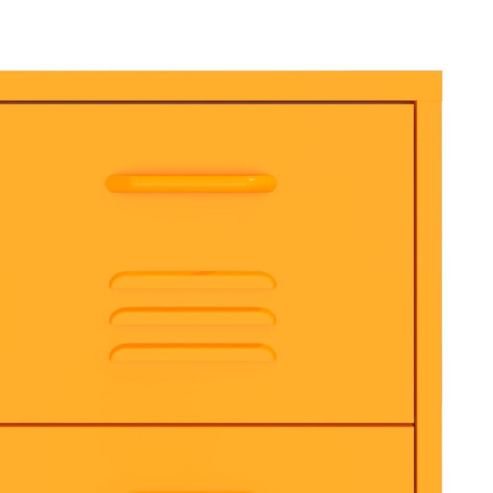 vidaXL Drawer Cabinet Mustard Yellow 31.5"x13.8"x40" Steel. Picture 7