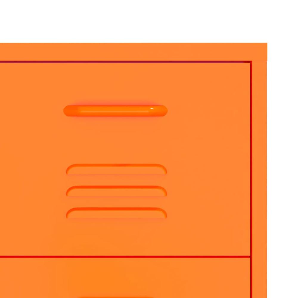 vidaXL Drawer Cabinet Orange 31.5"x13.8"x40" Steel. Picture 7