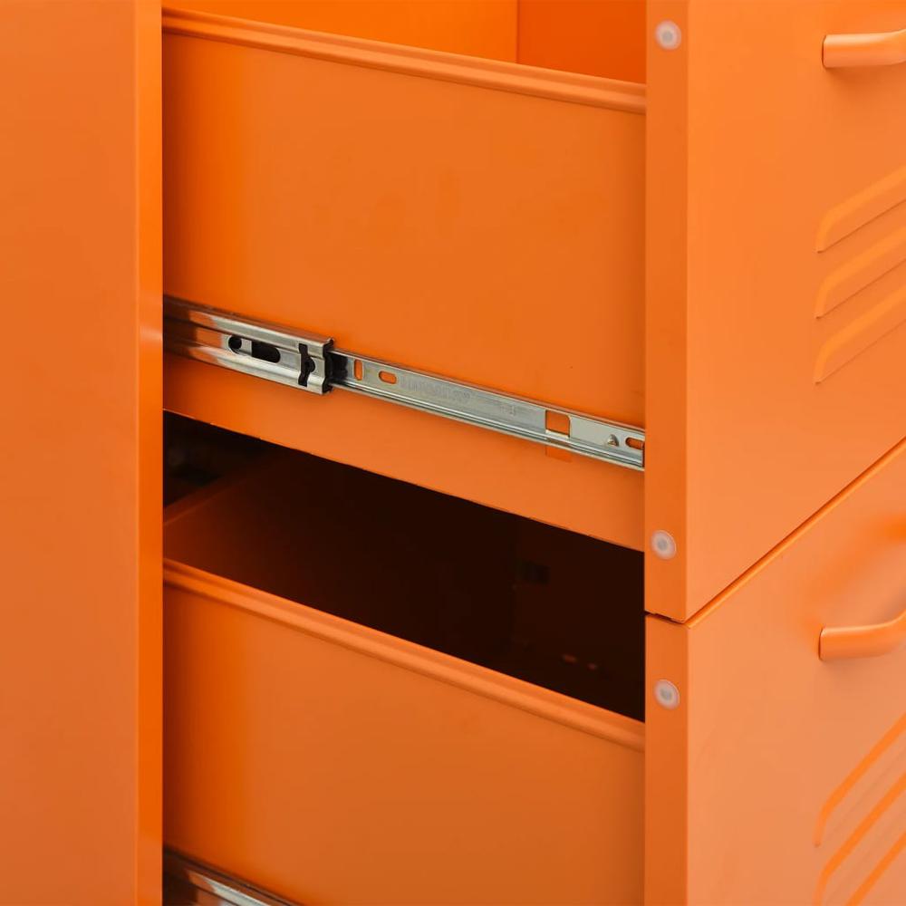 vidaXL Drawer Cabinet Orange 31.5"x13.8"x40" Steel. Picture 8