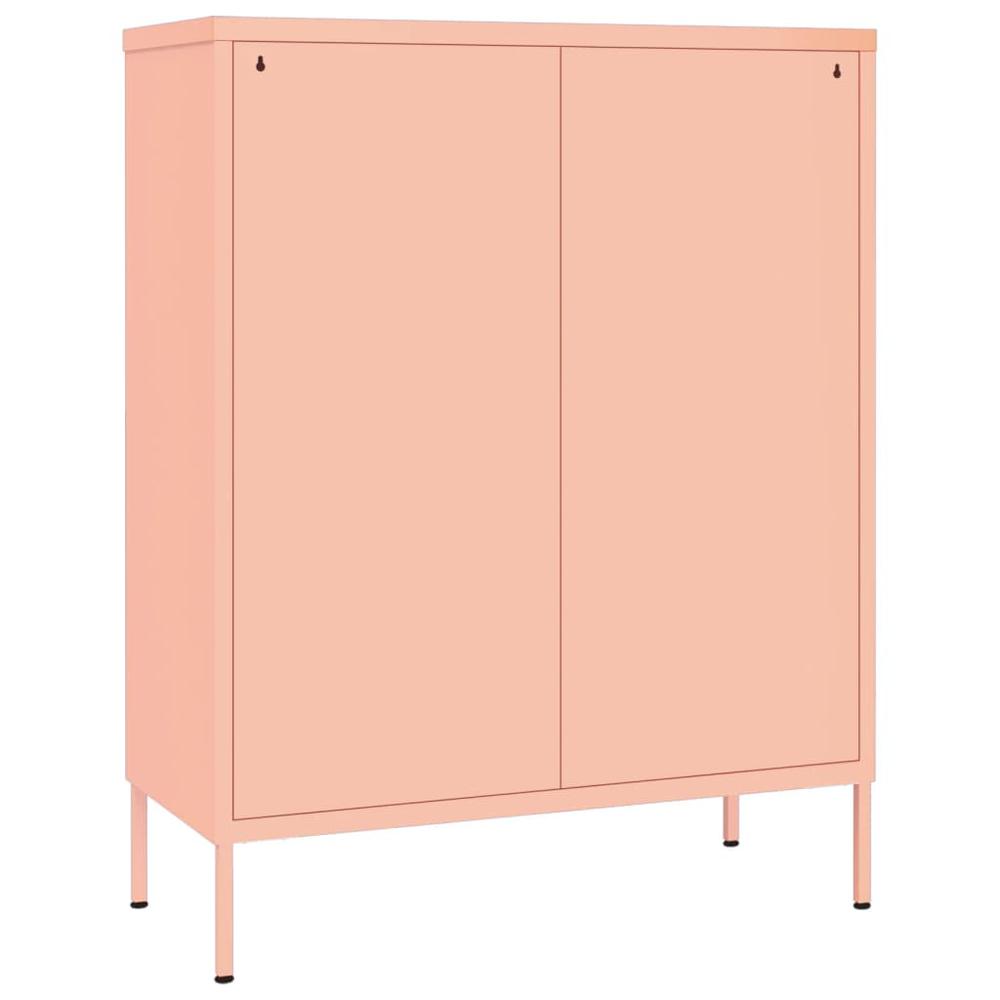 vidaXL Drawer Cabinet Pink 31.5"x13.8"x40" Steel. Picture 5