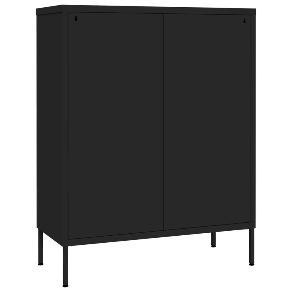 vidaXL Drawer Cabinet Black 31.5"x13.8"x40" Steel. Picture 5