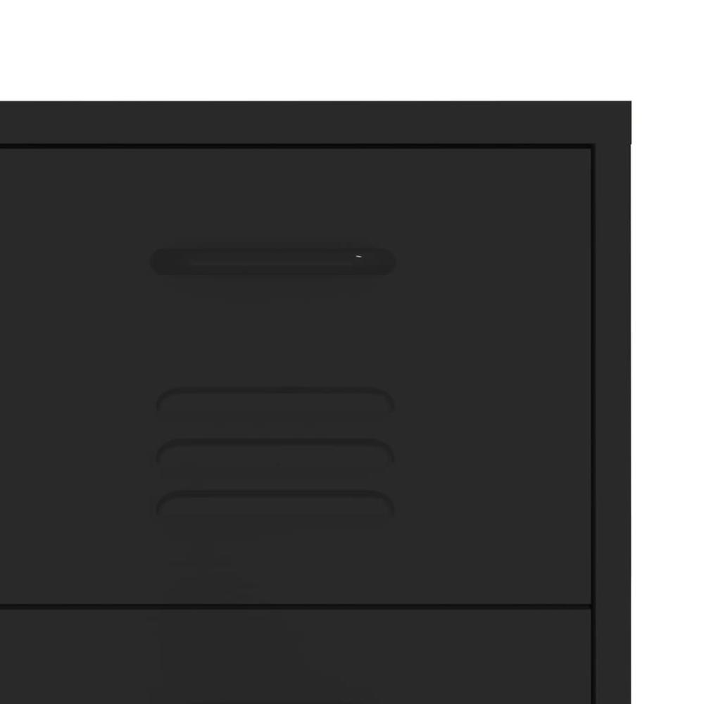 vidaXL Drawer Cabinet Black 31.5"x13.8"x40" Steel. Picture 7