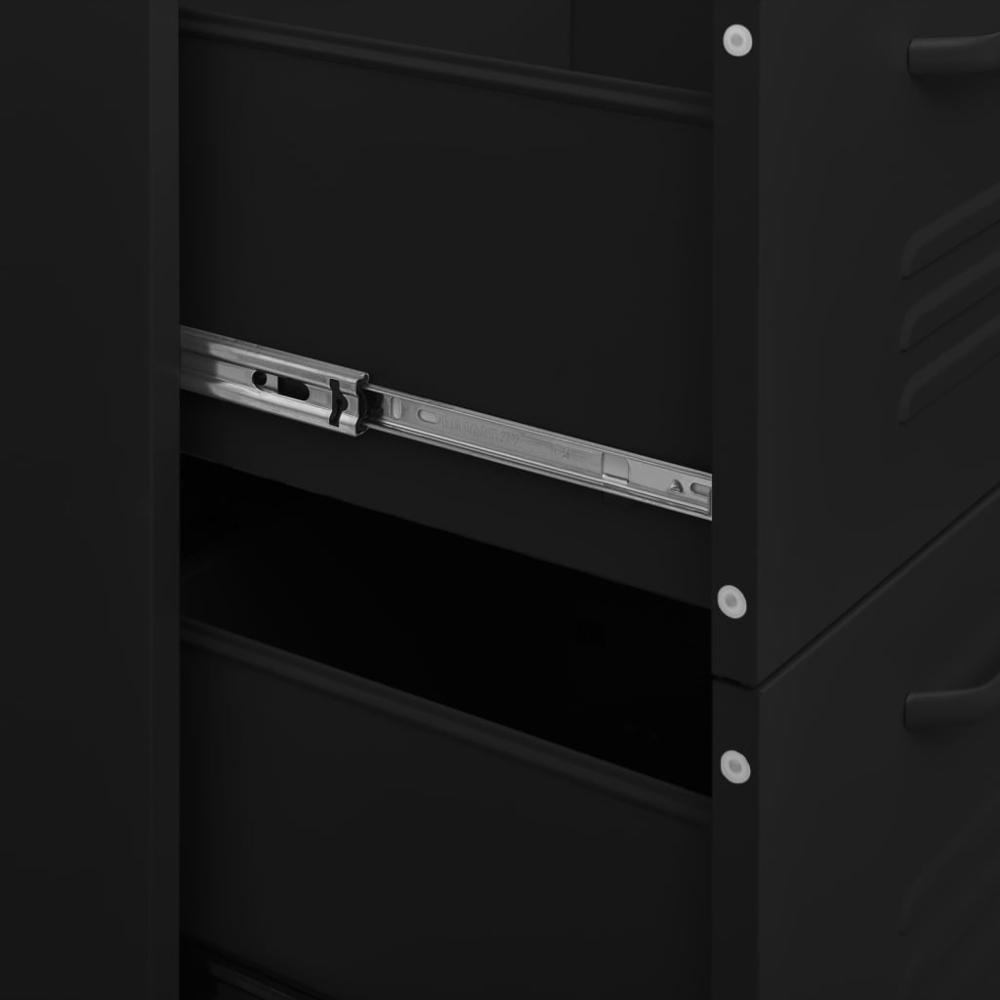 vidaXL Drawer Cabinet Black 31.5"x13.8"x40" Steel. Picture 8
