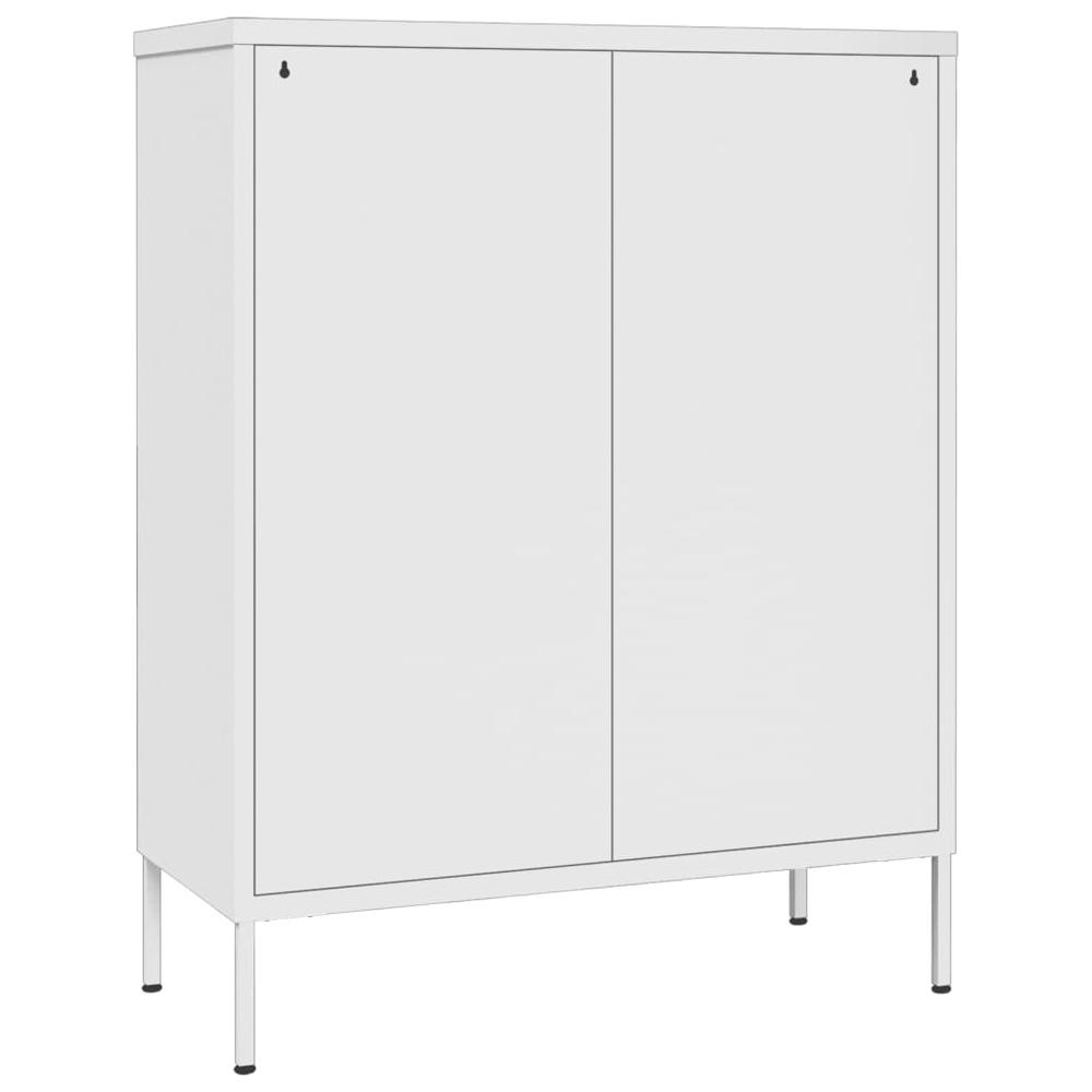 vidaXL Drawer Cabinet White 31.5"x13.8"x40" Steel. Picture 5