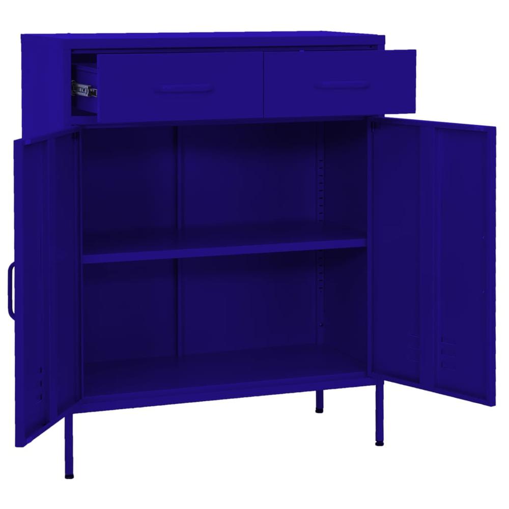 vidaXL Storage Cabinet Navy Blue 31.5"x13.8"x40" Steel, 336154. Picture 5