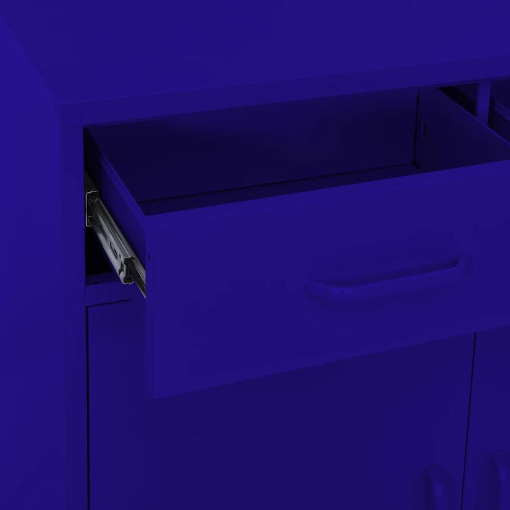 vidaXL Storage Cabinet Navy Blue 31.5"x13.8"x40" Steel, 336154. Picture 6